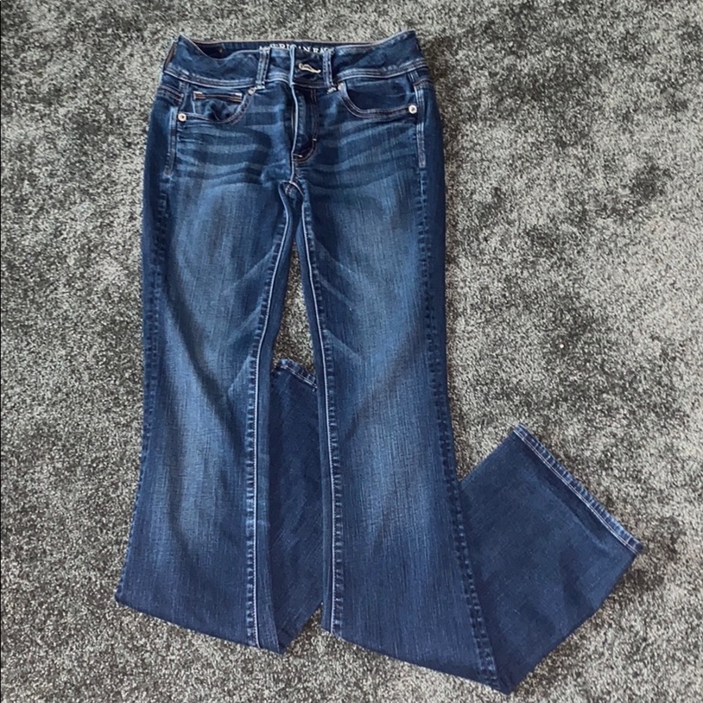 boot cut american eagle jeans !